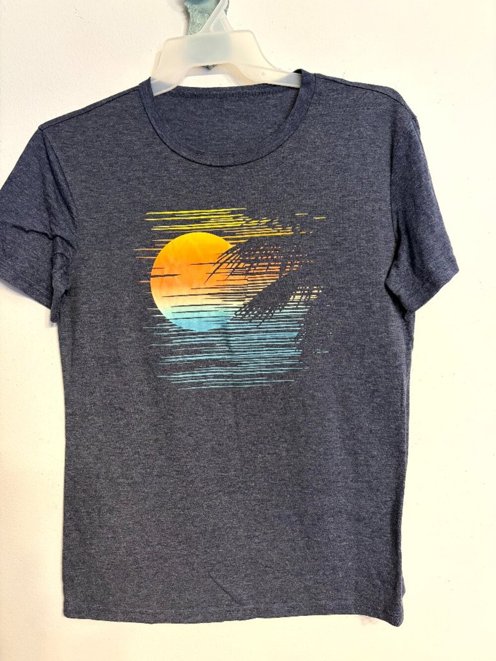 Men's X-Large Graphic T-Shirt Blue Size XL Sunrise Sunset